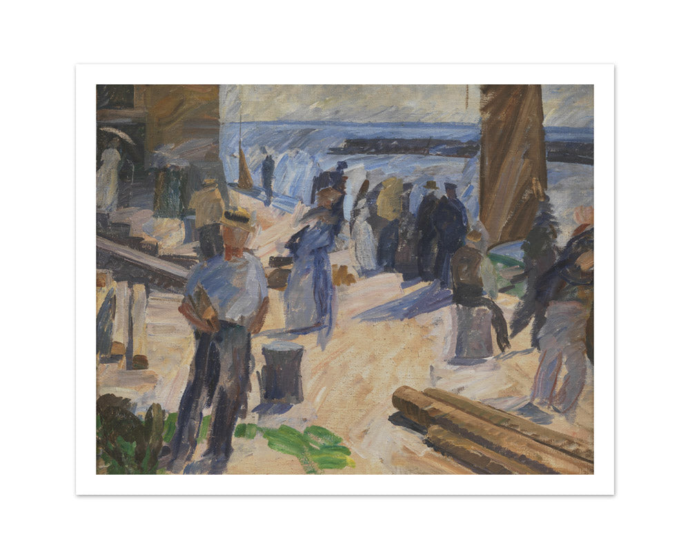 The Mail Boat Arriving, Christiansø by Edvard Weie - Medium / With Margin / No Frame