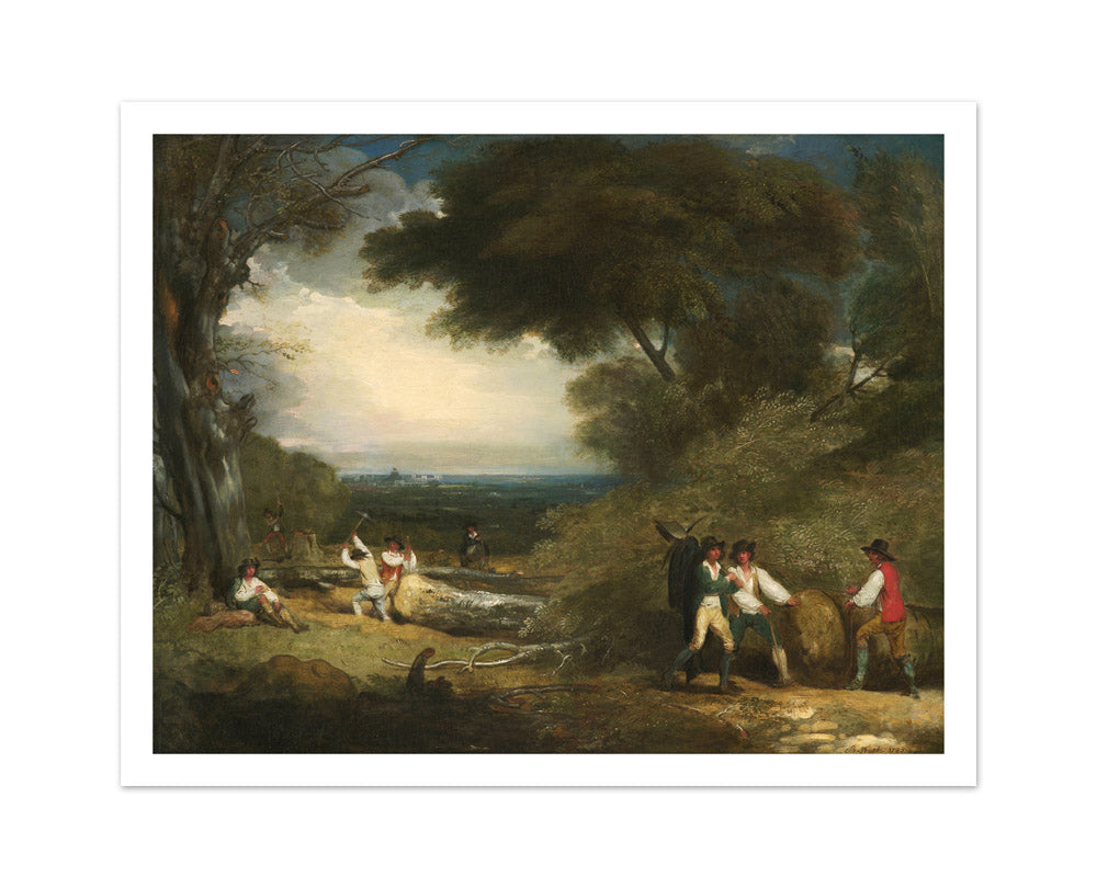 Woodcutters in Windsor Great Park by Benjamin West - Medium / With Margin / No Frame