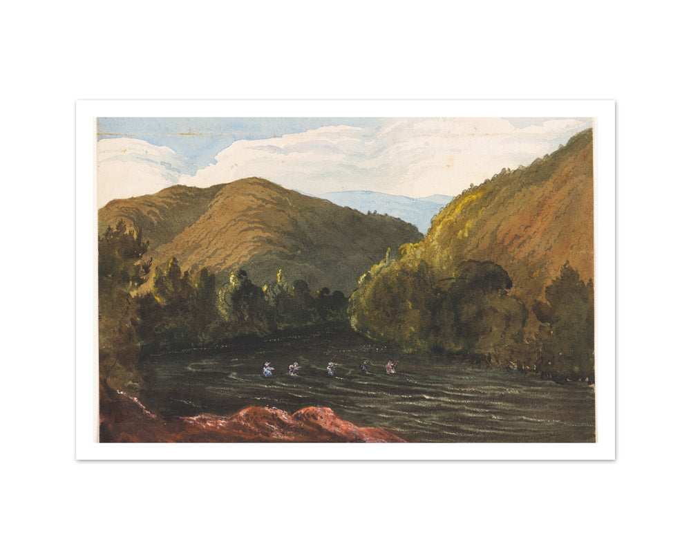 On the Buller River, Near Lake Arthur, Rotoiti by Sir William Fox KCMG - Medium / With Margin / No Frame