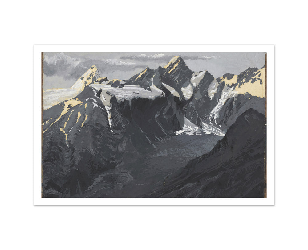 Mounts Sefton and Thompson with Fitzgerald Glacier from Douglas Pass. by George Sturtevant - Medium / With Margin / No Frame