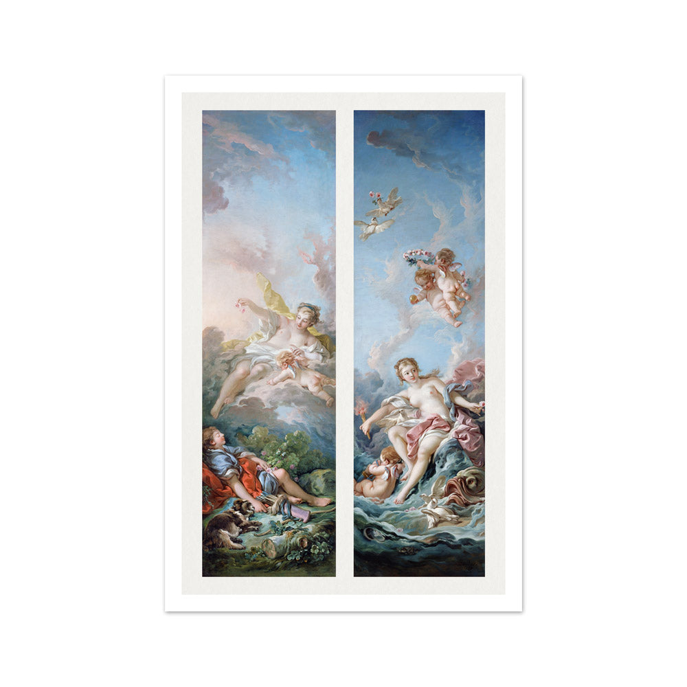 Francois Boucher - Aurora and Cephalus, Venus on the Waves - Medium / With Margin / No Frame