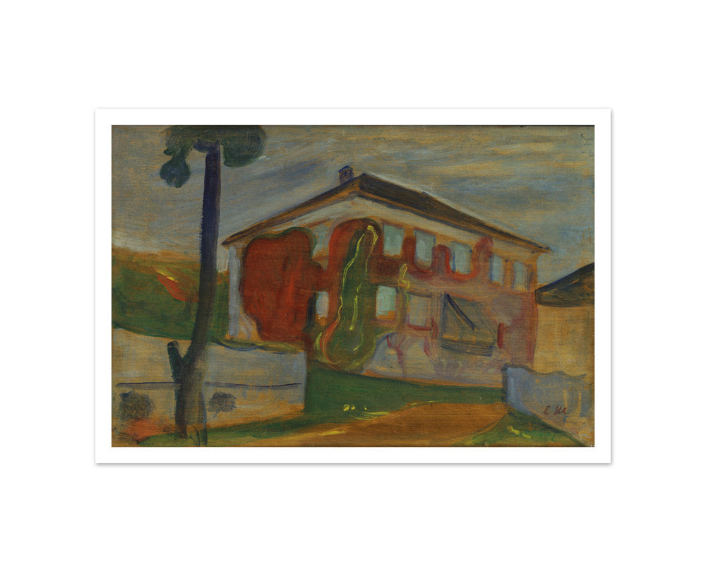 House with Red Virginia Creeper by Edvard Munch - Small / With Margin / No Frame
