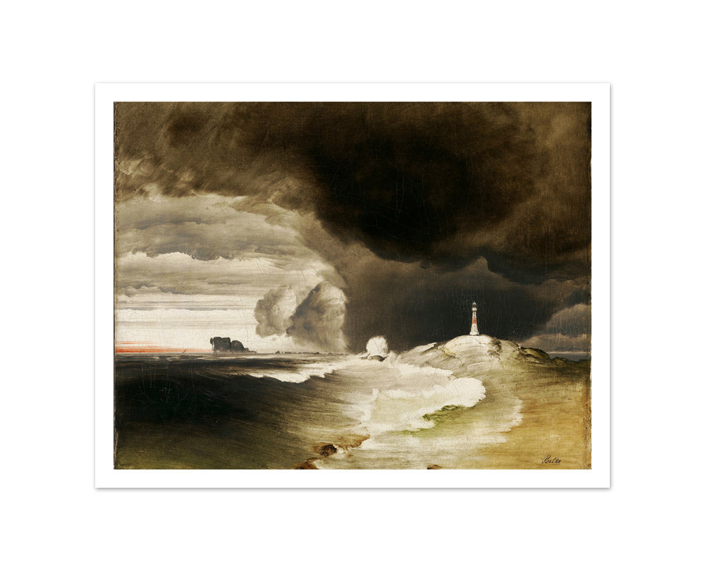 Lighthouse on the Norwegian Coast by Peder Balke - Small / With Margin / No Frame