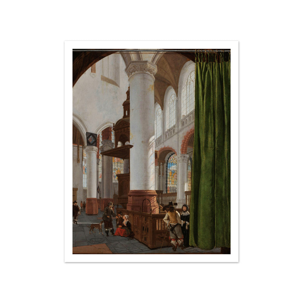 Interior of the Oude Kerk in Delft by Gerard Houckgeest - Small / With Margin / No Frame