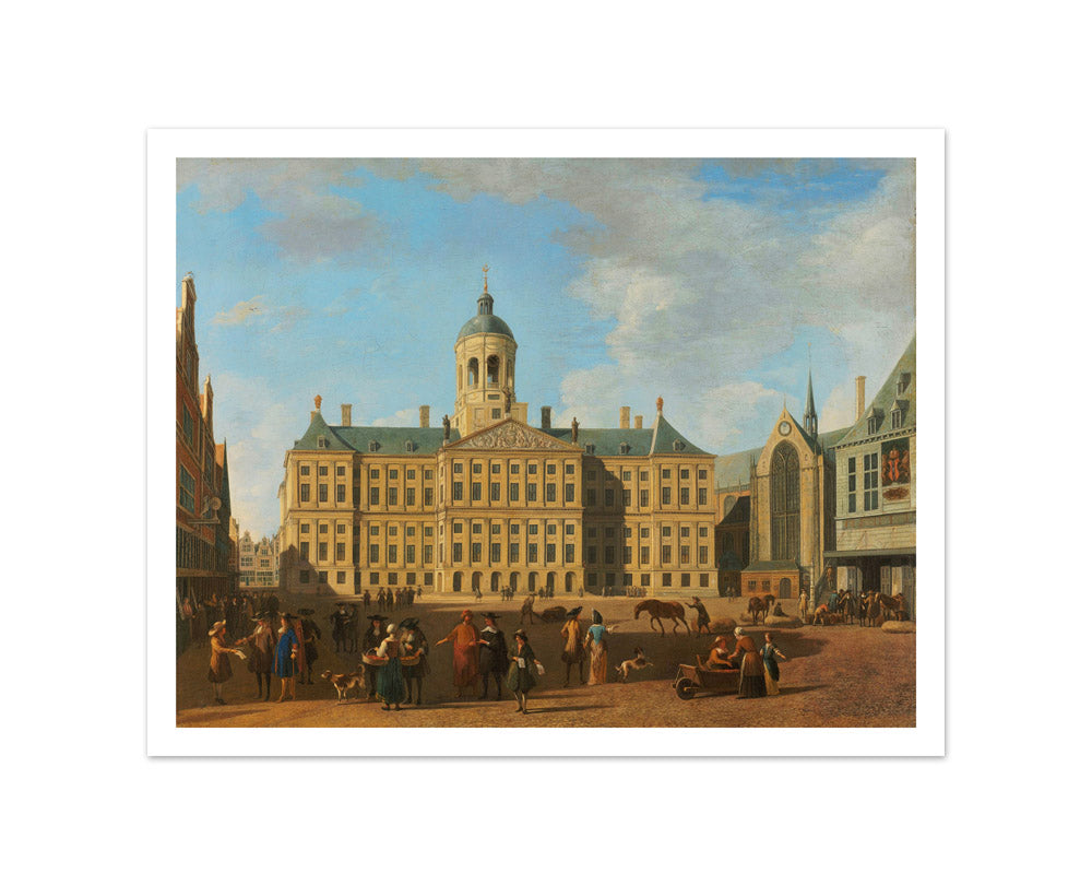 The Town Hall on Dam Square, Amsterdam by Gerrit Berckheyde - Small / With Margin / No Frame