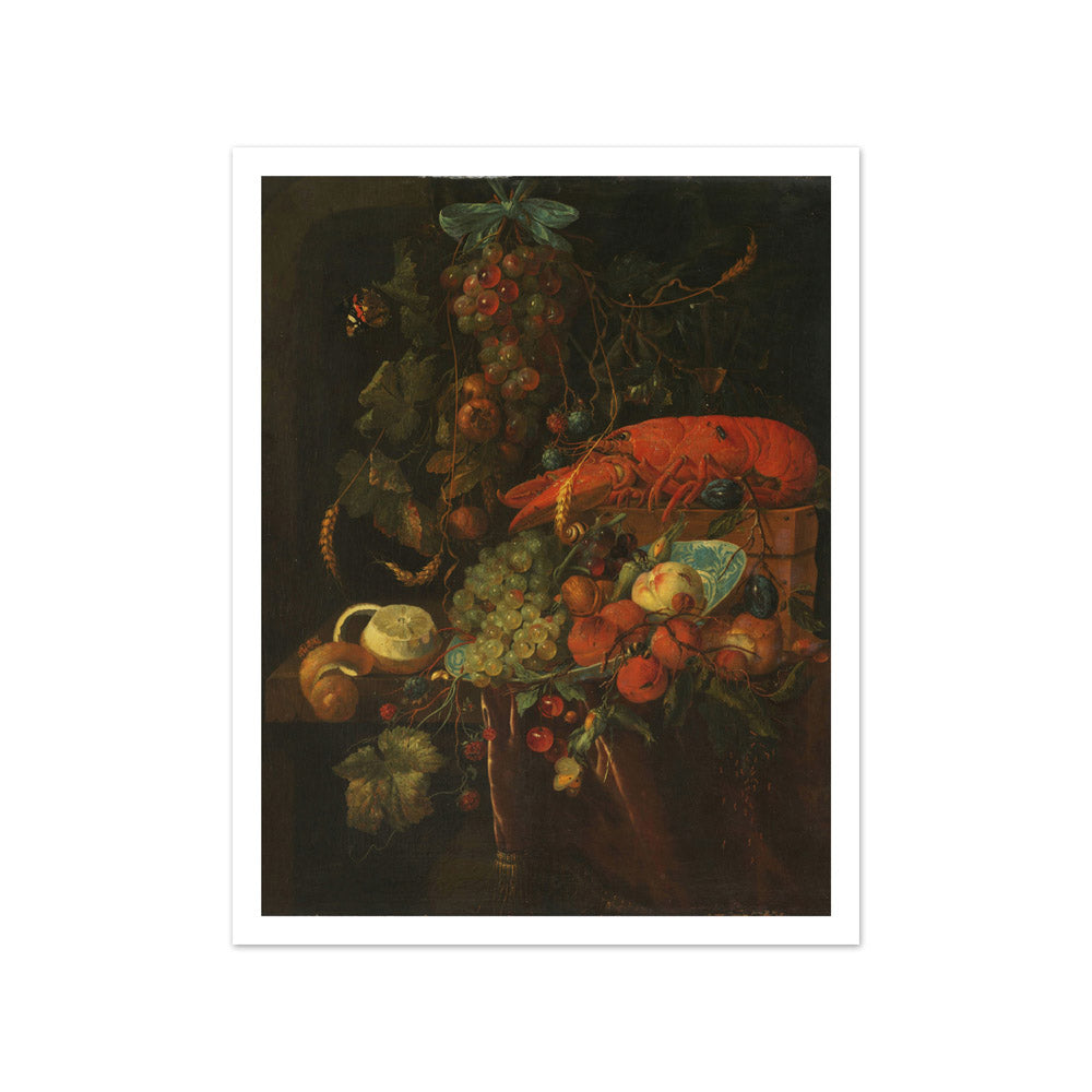 Still Life with Fruit and a Lobster by Jan Davidsz. de Heem - Small / With Margin / No Frame