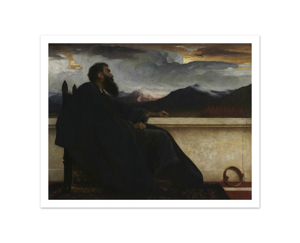 David:  "Oh, that I had wings like a Dove!  For then would I fly away, and be at rest." Psalm 55:6 by Frederic Leighton - Small / With Margin / No Frame