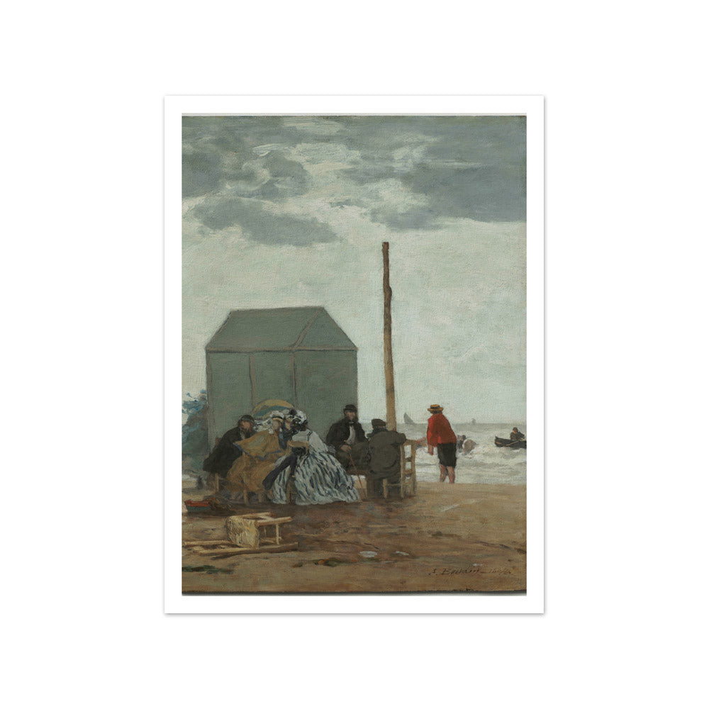 The Beach at Deauville by Eugène Boudin - Small / With Margin / No Frame