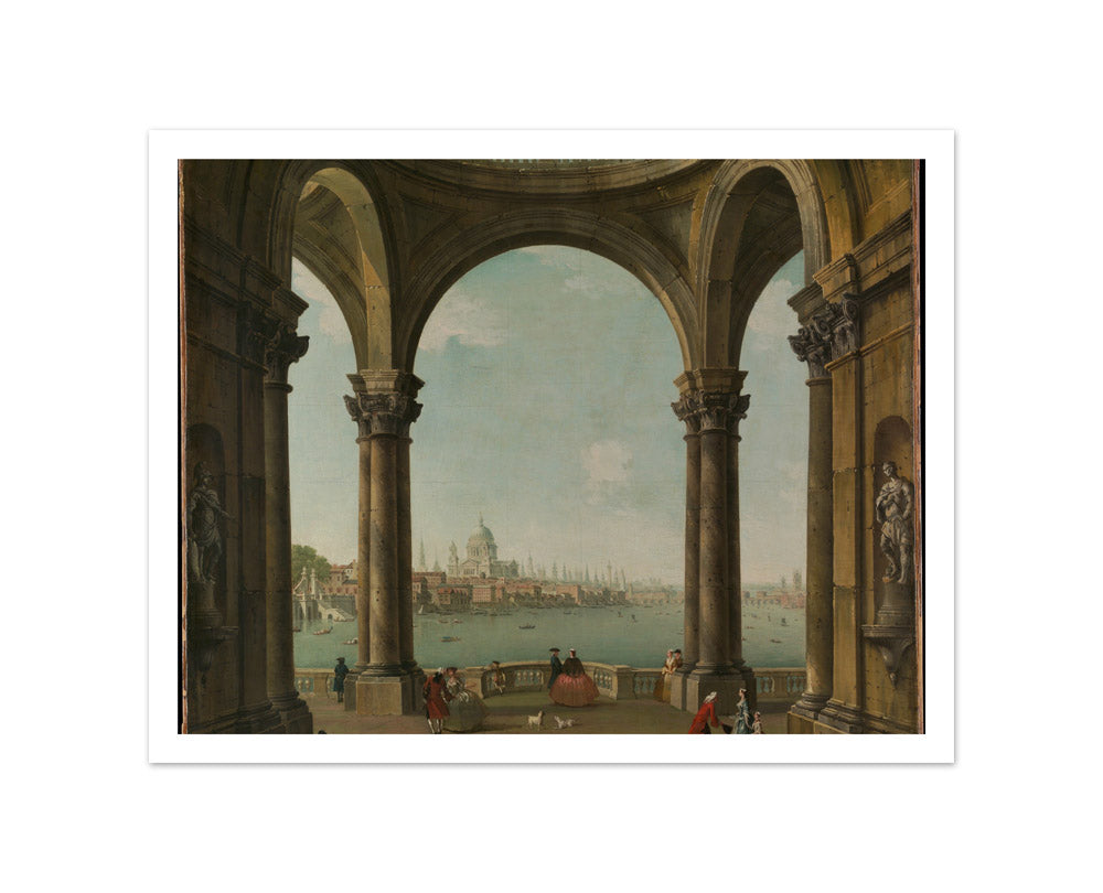 Capriccio with St. Paul's and Old London Bridge by Antonio Joli - Small / With Margin / No Frame