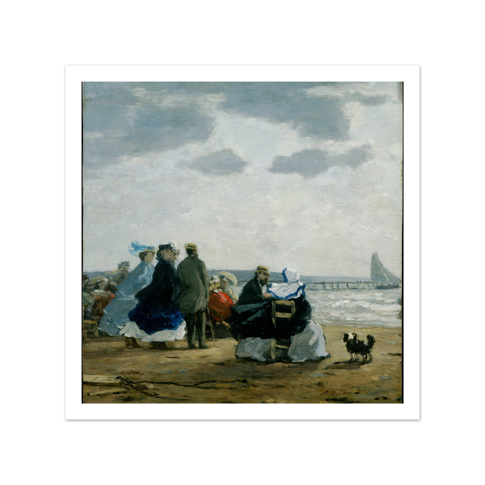 On the Beach, Dieppe by Eugène Boudin - Small / With Margin / No Frame