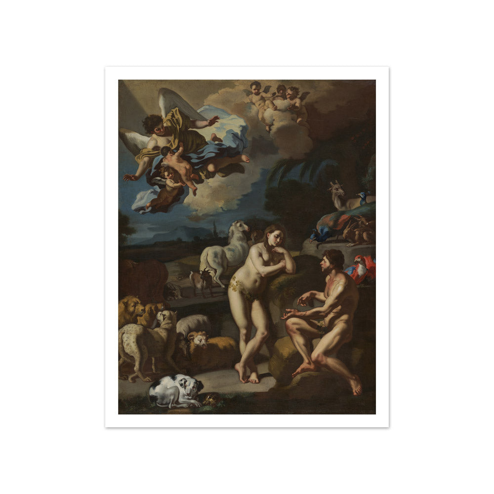 Adam and Eve in Paradise by Francesco Solimena - Small / With Margin / No Frame