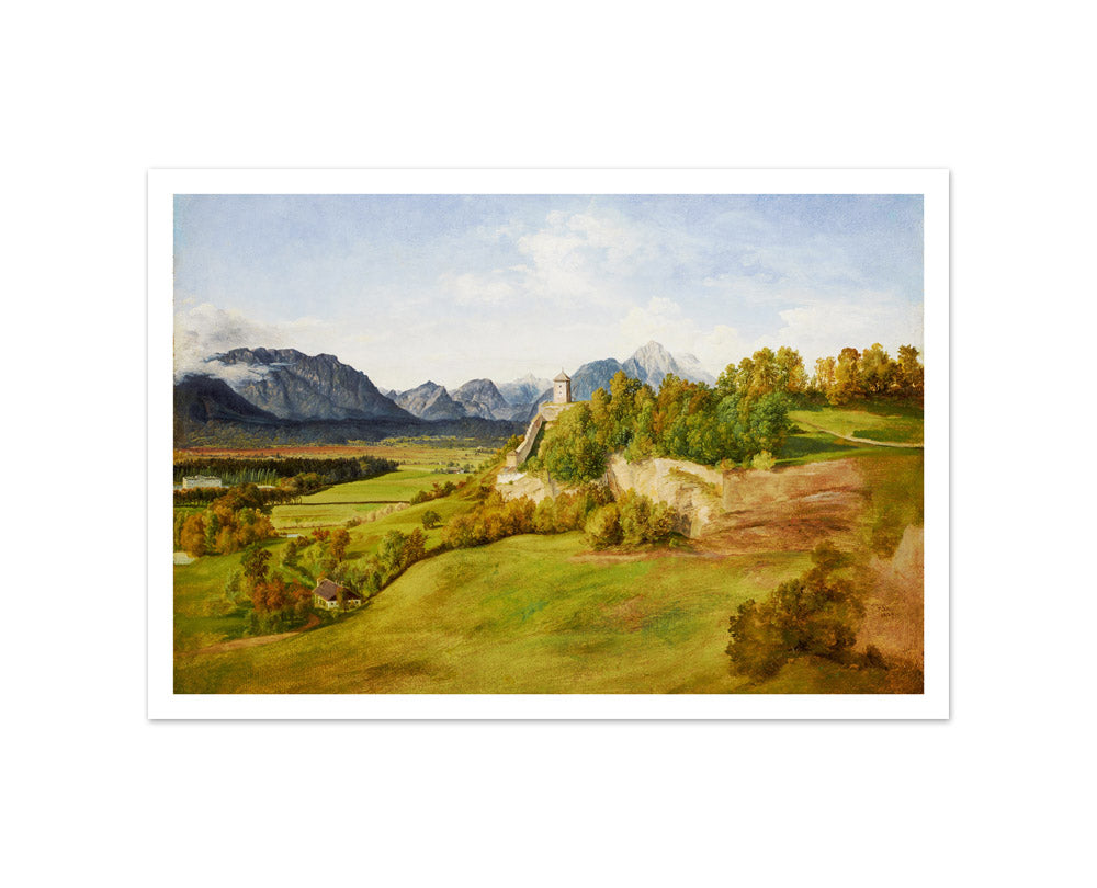 The Mönchsberg in Salzburg with the Joseph Tower by Friedrich Loos - Small / With Margin / No Frame