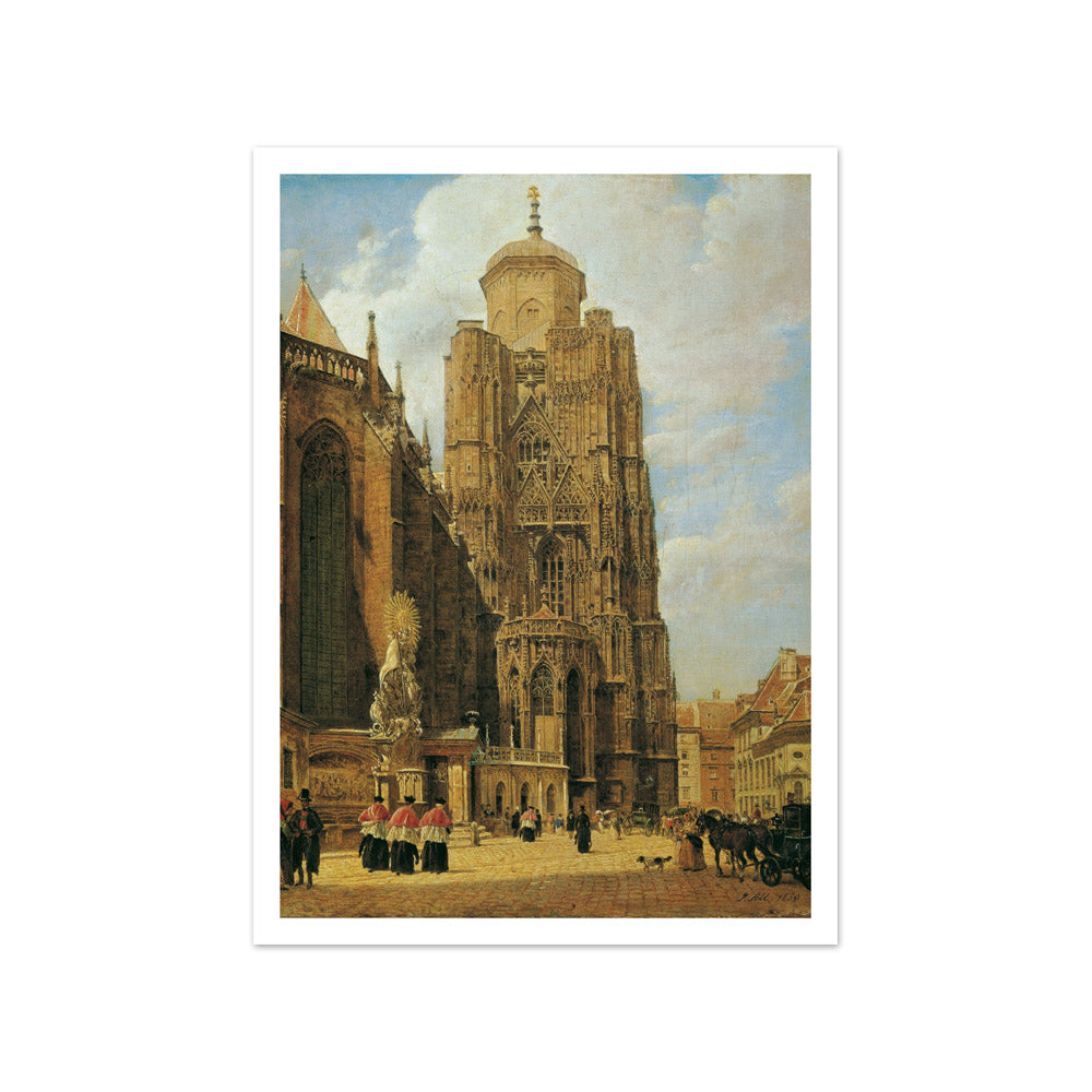 The St. Stephen's Cathedral in Vienna by Jakob Alt - Small / With Margin / No Frame