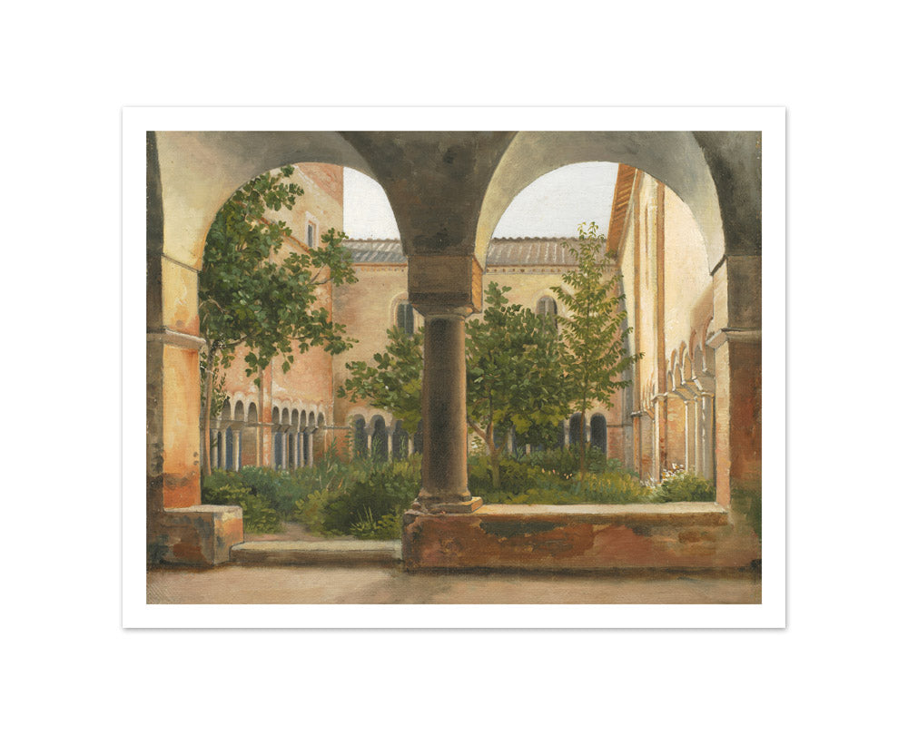 The Cloisters of San Lorenzo fuori le mura in Rome by C.W. Eckersberg - Small / With Margin / No Frame