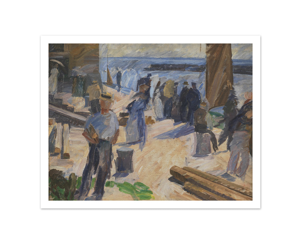 The Mail Boat Arriving, Christiansø by Edvard Weie - Small / With Margin / No Frame