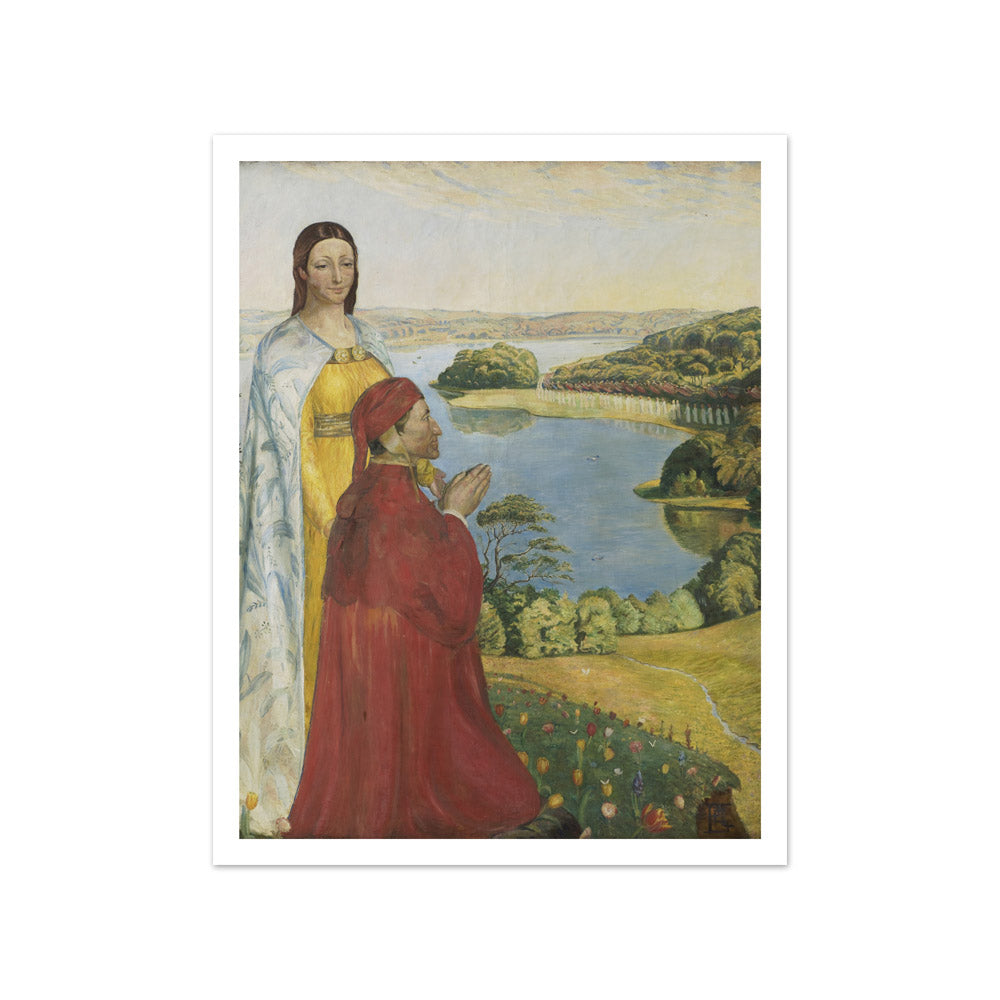 Dante and Beatrice in Paradise by Poul S. Christiansen - Small / With Margin / No Frame