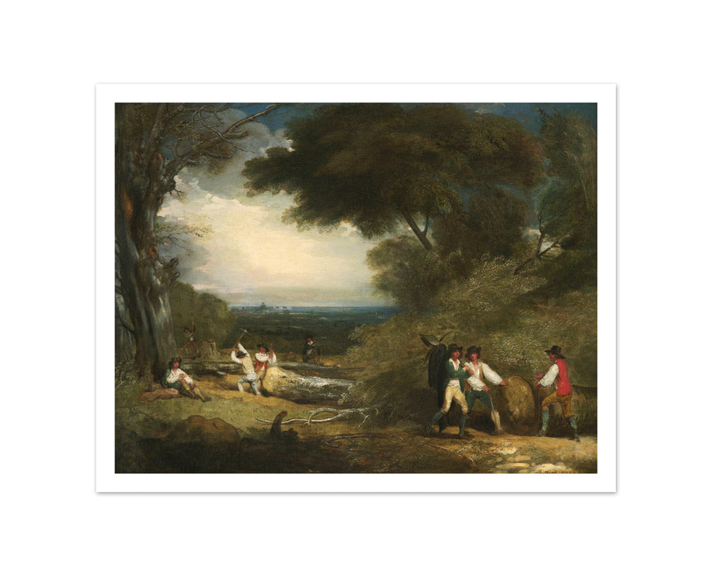 Woodcutters in Windsor Great Park by Benjamin West - Small / With Margin / No Frame