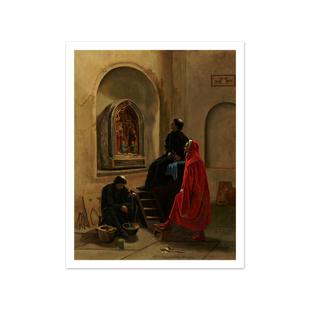 The Artist Paints the Church by Edwin H. Blashfield - Small / With Margin / No Frame