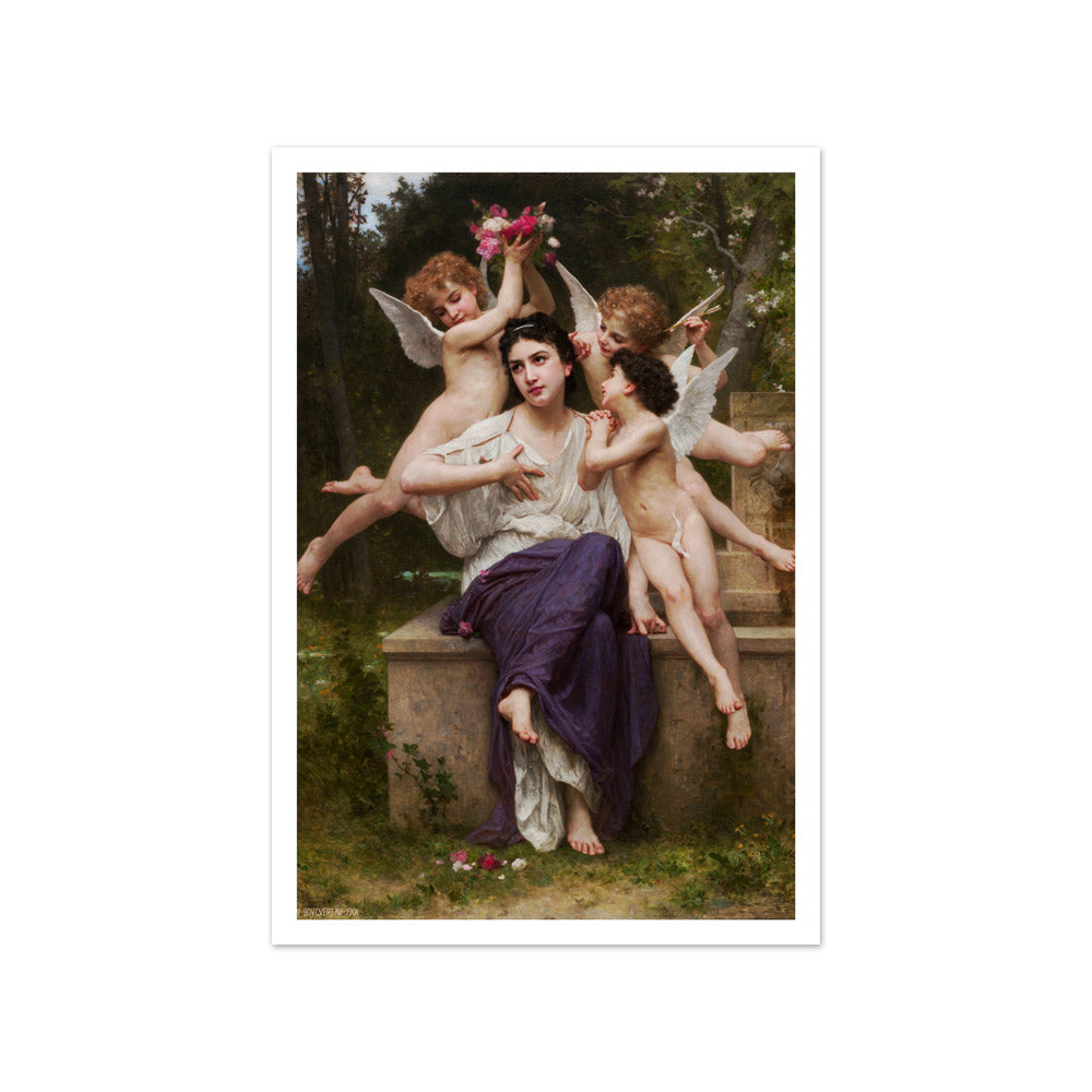 Dream of Spring by William-Adolphe Bouguereau - Small / With Margin / No Frame
