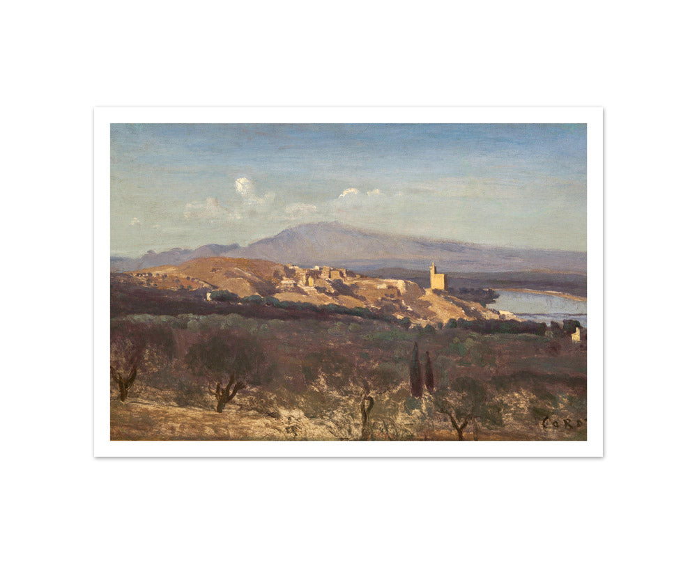 Villeneuve-les-Avignon by Jean-Baptiste-Camille Corot - Small / With Margin / No Frame