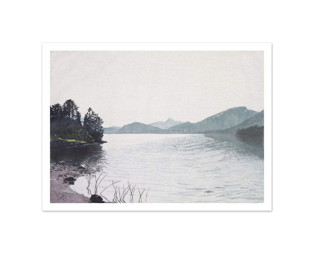 A mountain lake by Hans Frank - Small / With Margin / No Frame