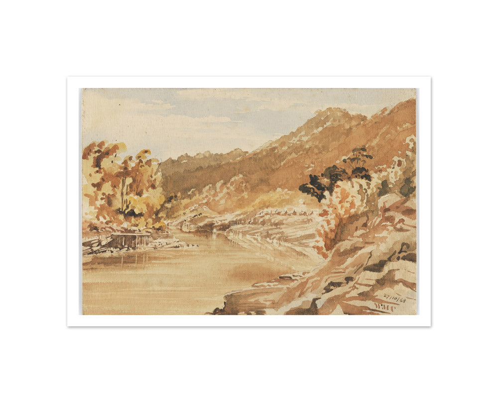 Coal mine and Brunnerton, River Grey. by William Marshall Cooper - Small / With Margin / No Frame