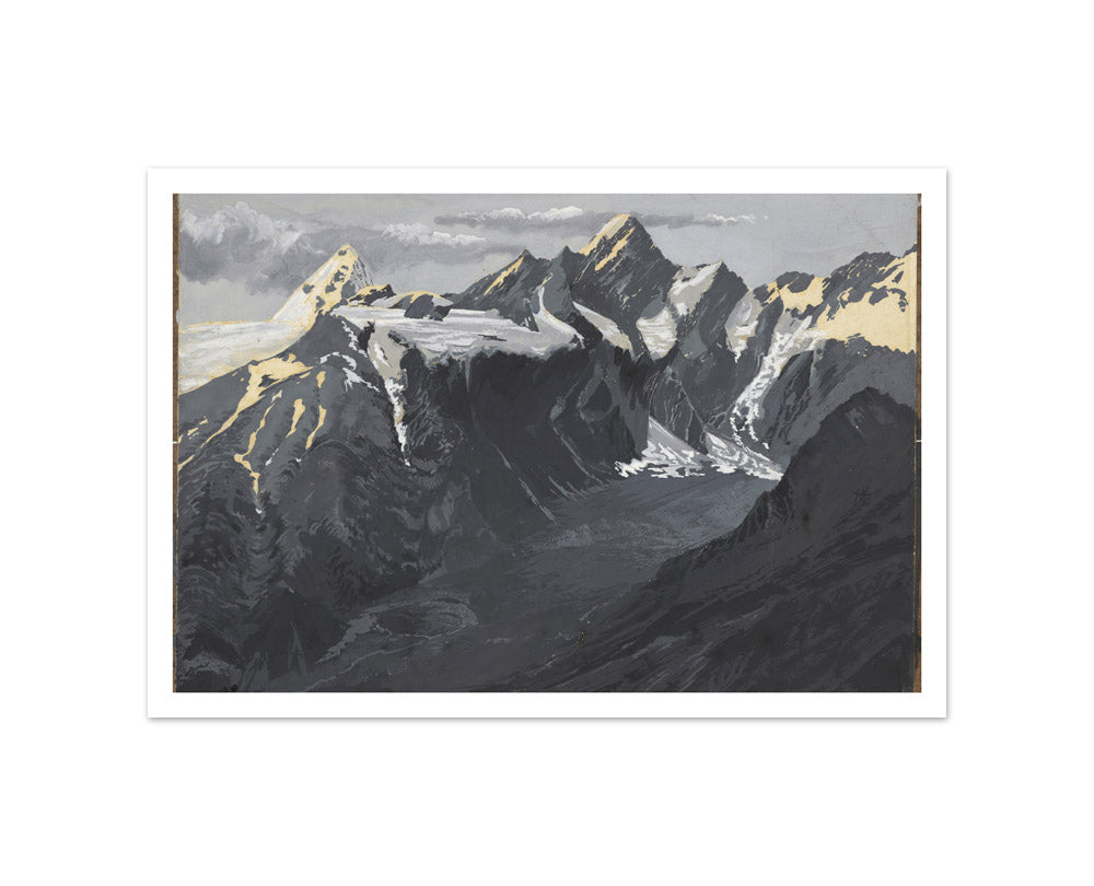 Mounts Sefton and Thompson with Fitzgerald Glacier from Douglas Pass. by George Sturtevant - Small / With Margin / No Frame