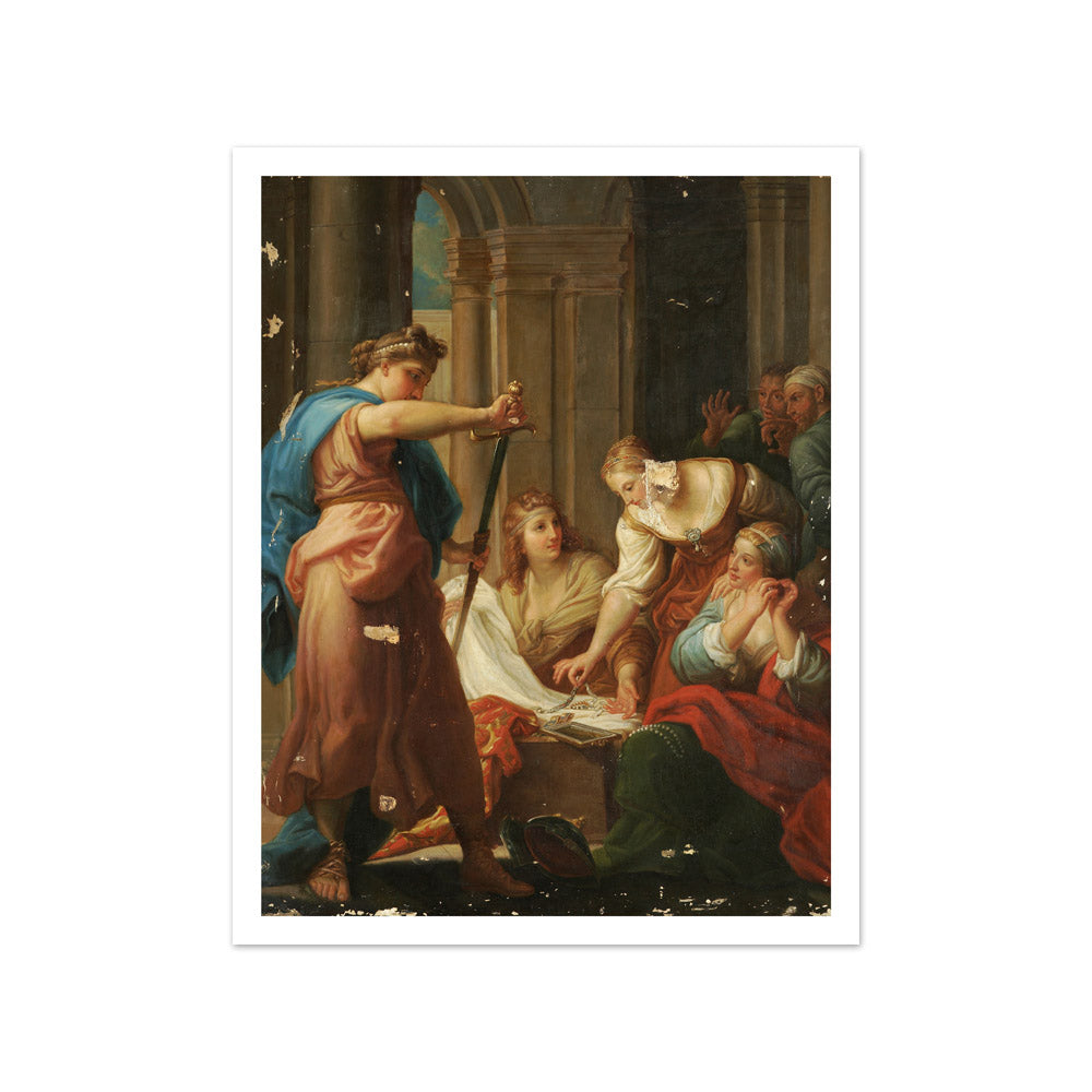 Achilles and the daughters of Lycomedes by Pompeo Batoni - Small / With Margin / No Frame