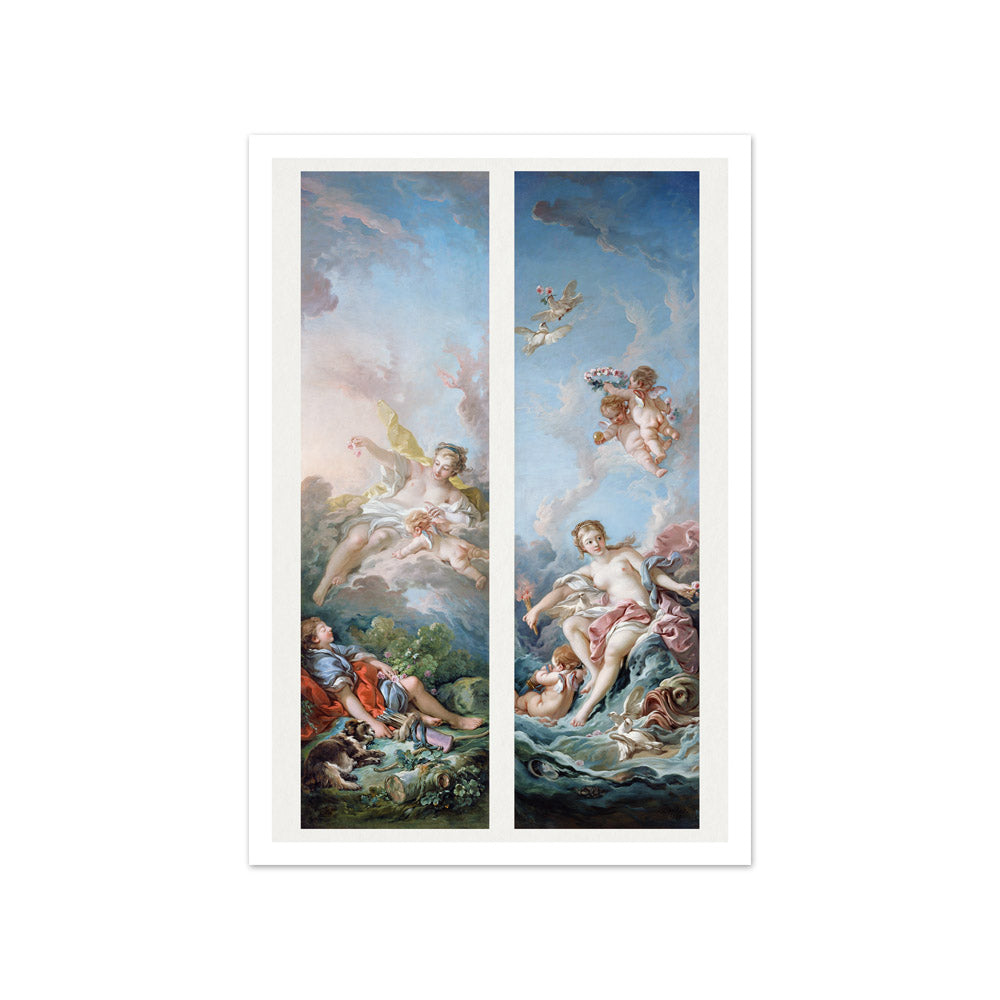 Francois Boucher - Aurora and Cephalus, Venus on the Waves - Small / With Margin / No Frame