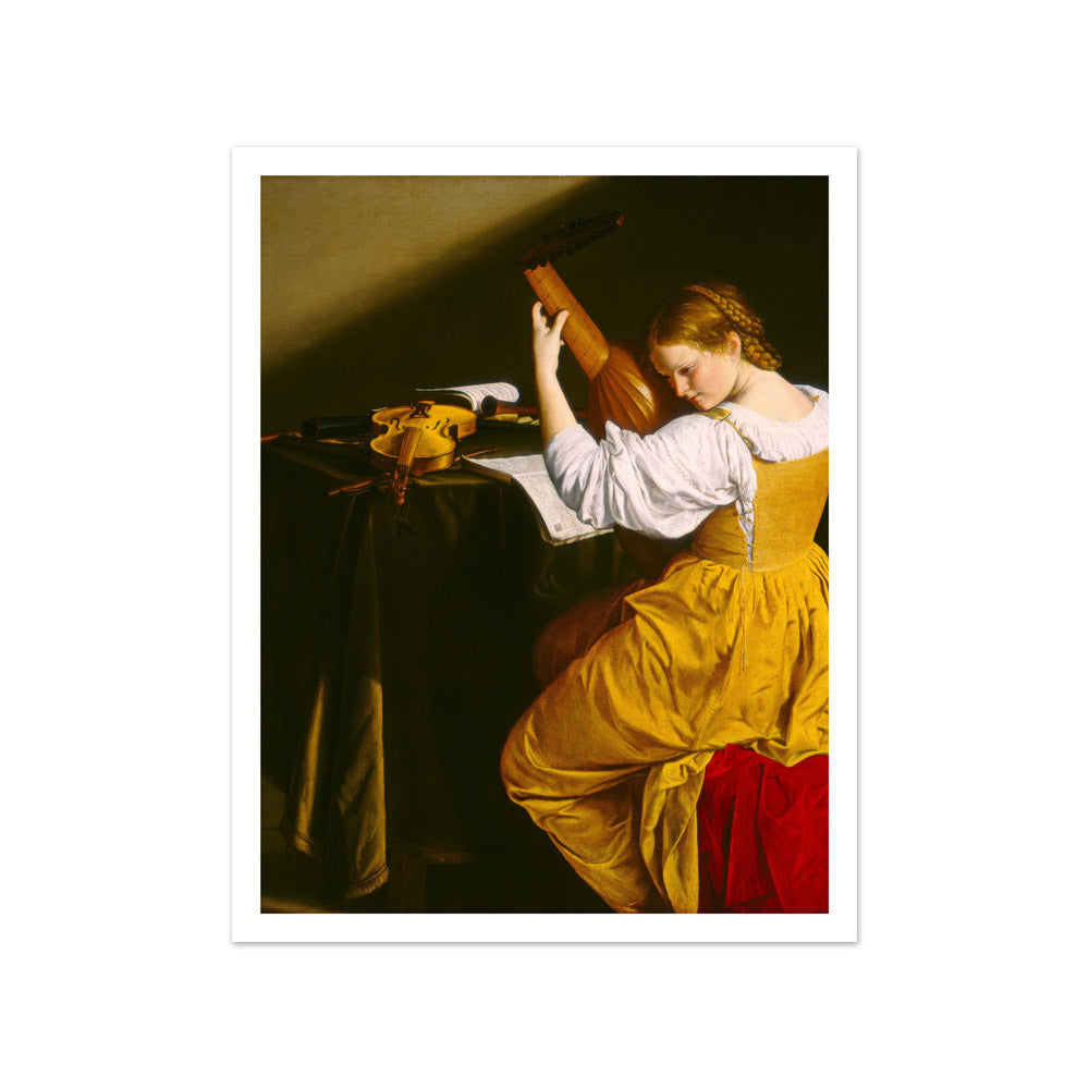 Orazio Gentileschi - The Lute Player - Small / With Margin / No Frame