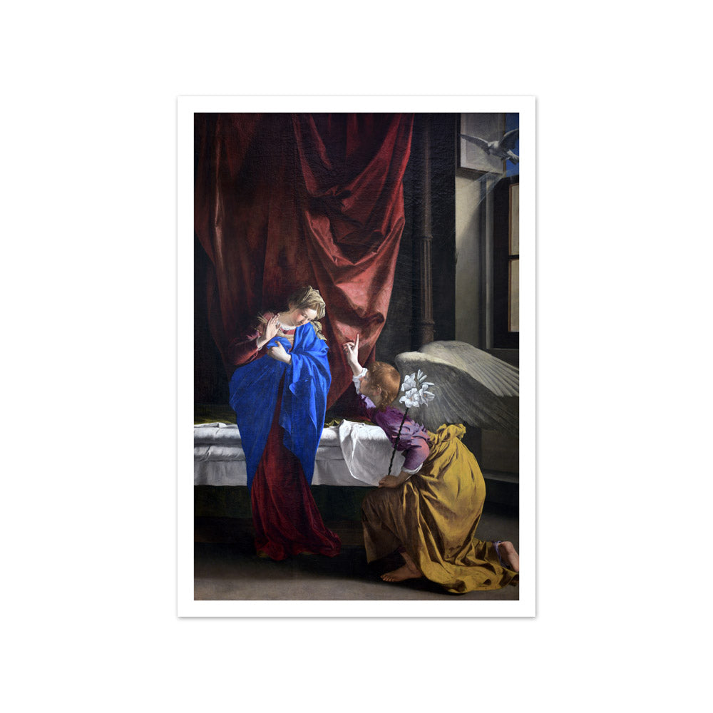 Orazio Gentileschi - Annunciation - Small / With Margin / No Frame