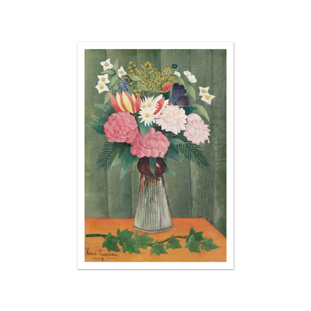 Henri Rousseau - Flowers in a Vase - Small / With Margin / No Frame