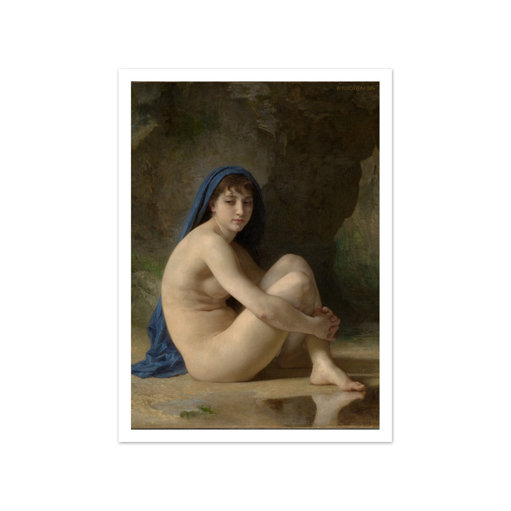 William-Adolphe Bouguereau - Seated Nude - Small / With Margin / No Frame
