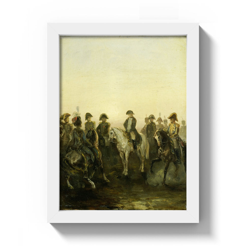 Napoleon with his Staff by Charles Rochussen - Compact / Full Bleed / White Frame