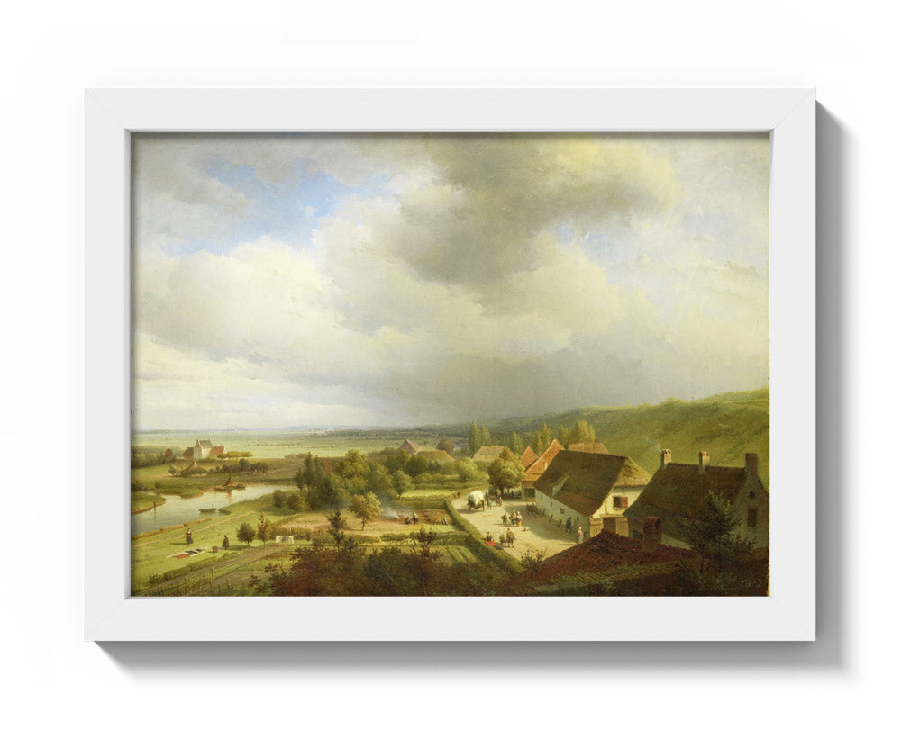 View of the Ooijpolder, seen from the Belvédère in Nijmegen by Abraham Johannes Couwenberg - Compact / Full Bleed / White Frame