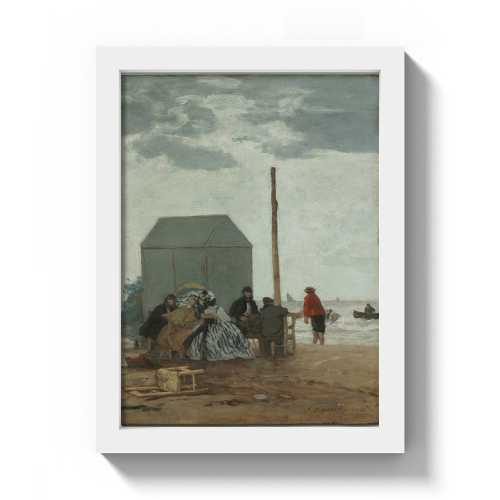 The Beach at Deauville by Eugène Boudin - Compact / Full Bleed / White Frame