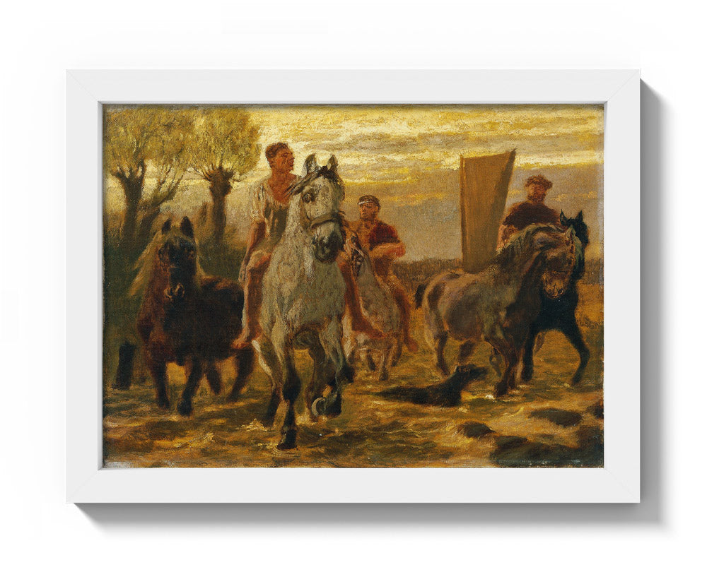 Horse pond by Teutwart Schmitson - Compact / Full Bleed / White Frame