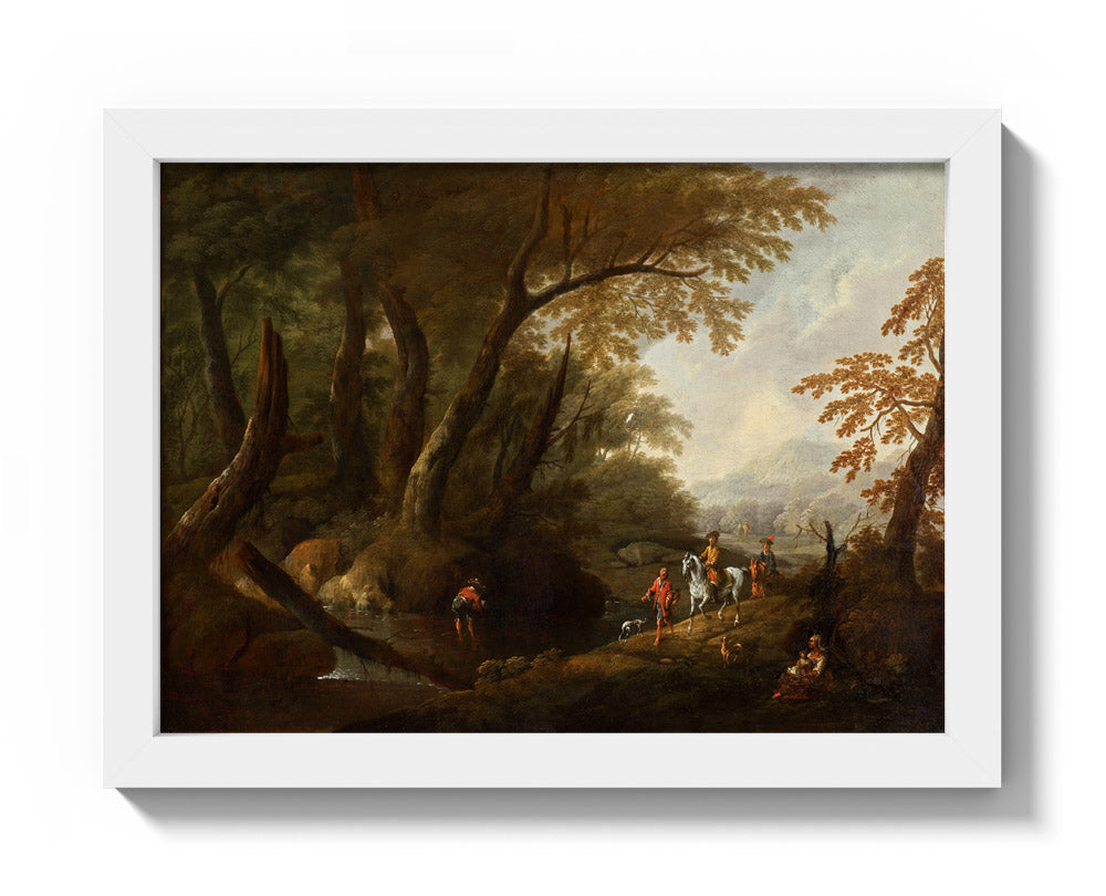 Forest landscape with water on the left by Maximilian Joseph Schinnagl - Compact / Full Bleed / White Frame