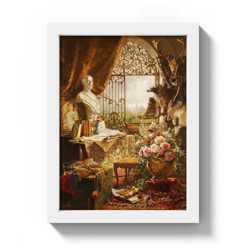 Still Life with Bust of Crown Prince Rudolf by Hugo Charlemont - Compact / Full Bleed / White Frame