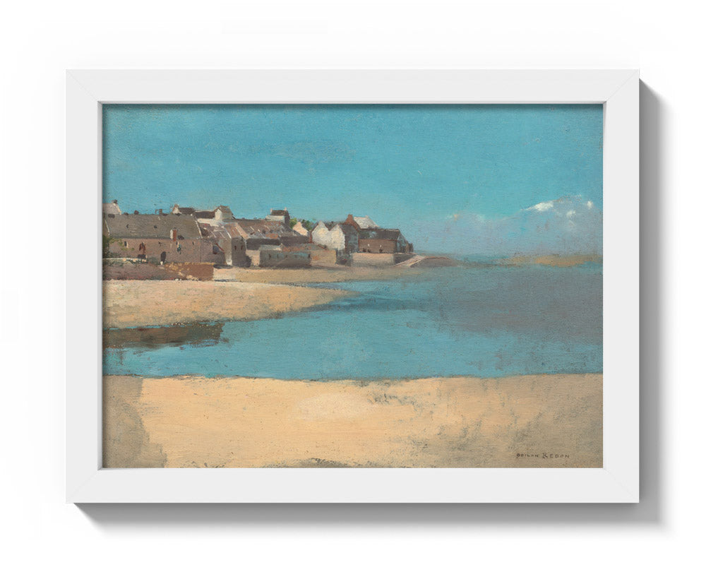 Odilon Redon - Village by the Sea in Brittany - Compact / Full Bleed / White Frame