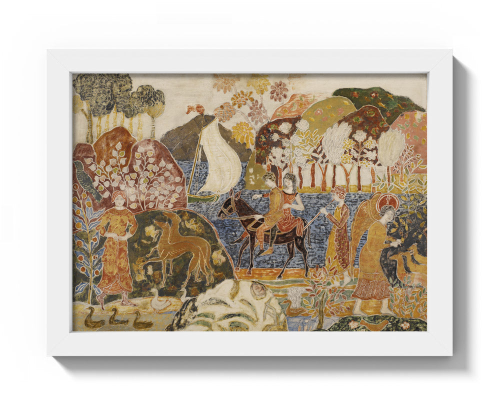 Charles Prendergast - Two Figures on a Mule - Compact / Full Bleed / White Frame