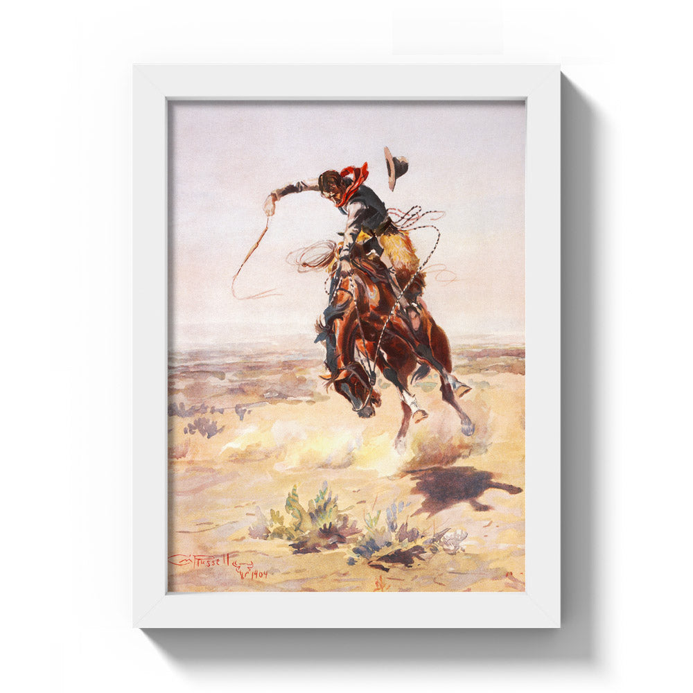Charles Marion Russell - A Bad Hoss - Compact / Full Bleed / White Frame