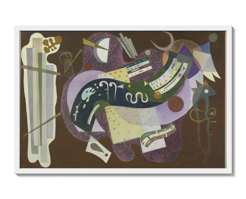 Rigid and Curved by Vasilij Kandinskij - Extra Large / Full Bleed / White Frame