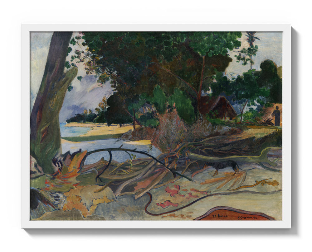The Hibiscus Tree by Paul Gauguin - Large / Full Bleed / White Frame