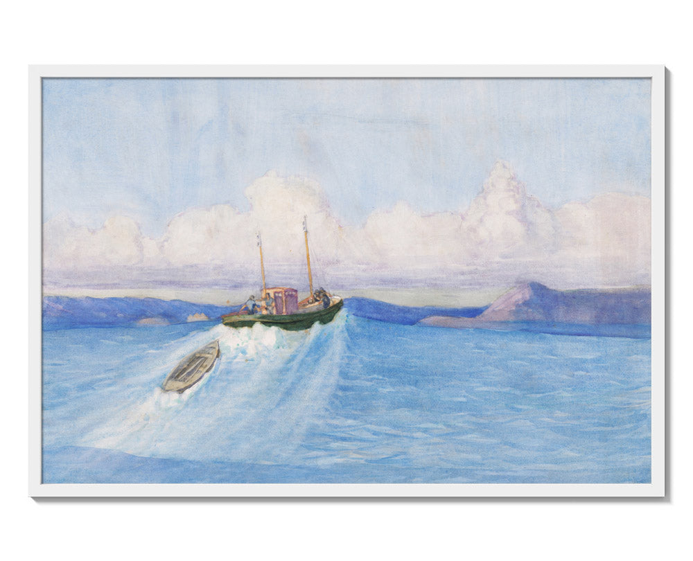 Riding the swell, Wellington Harbour by Dorothy Richmond - Majestic / Full Bleed / White Frame