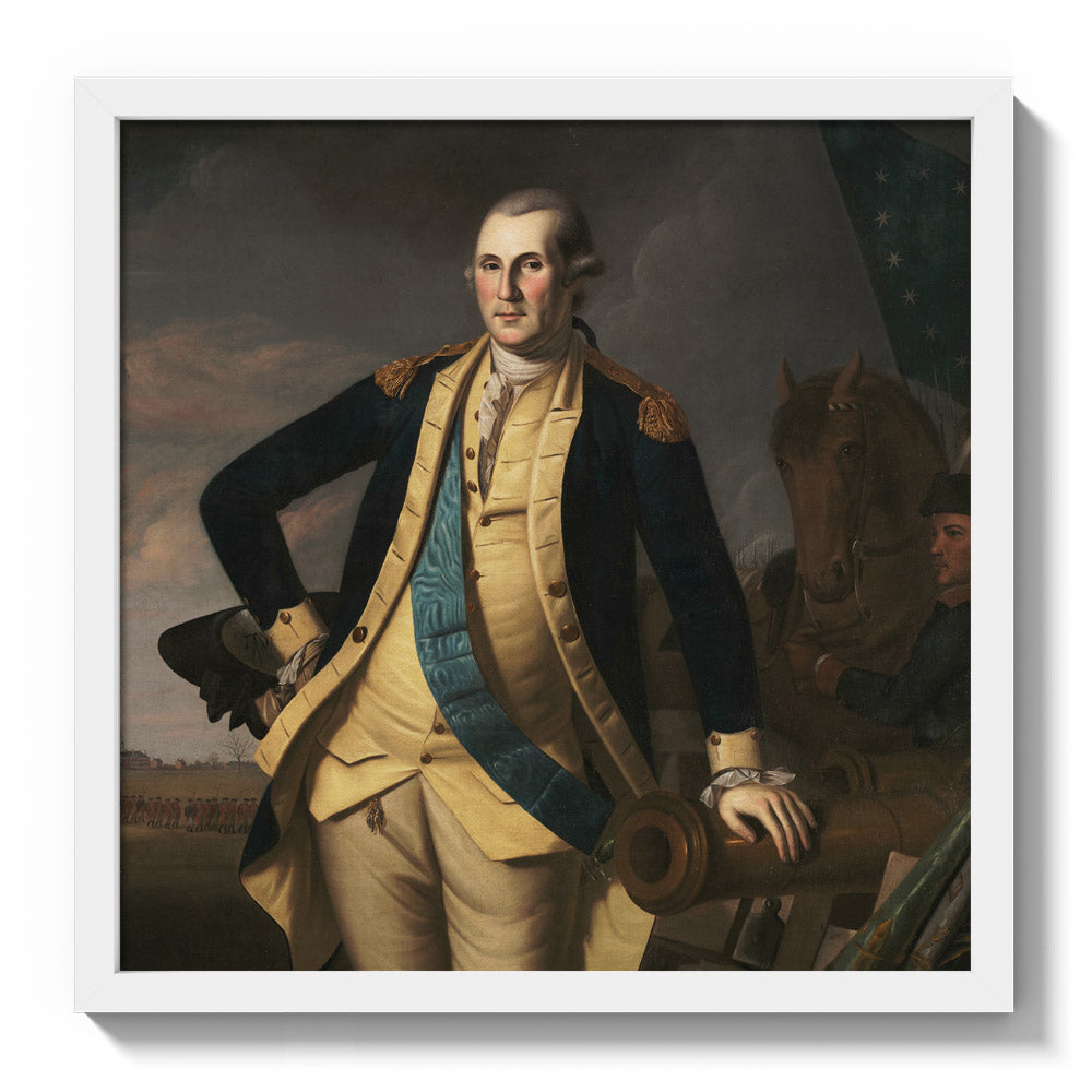 George Washington at Princeton by Charles Willson Peale - Medium / Full Bleed / White Frame