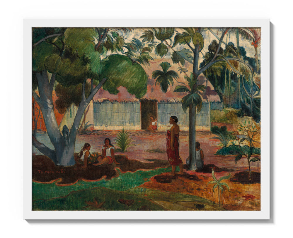 The Large Tree by Paul Gauguin - Medium / Full Bleed / White Frame