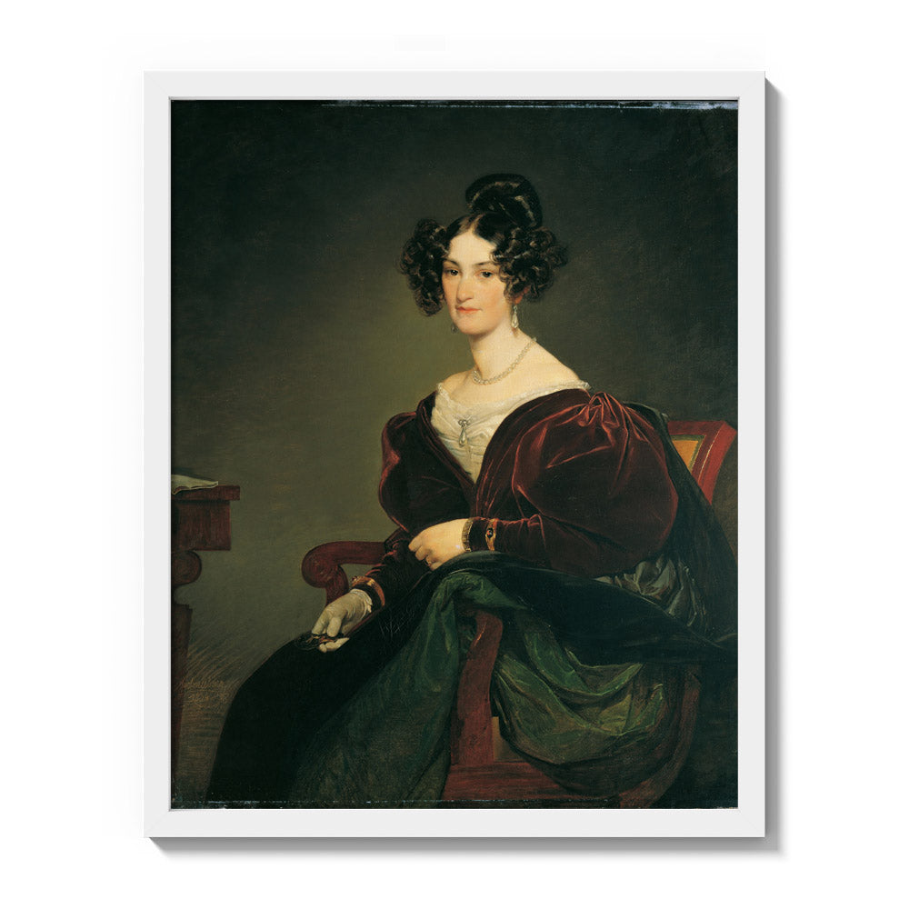 Amalie Josefine Klein, née von Henikstein (1806–1871) by Friedrich von Amerling - Medium / Full Bleed / White Frame