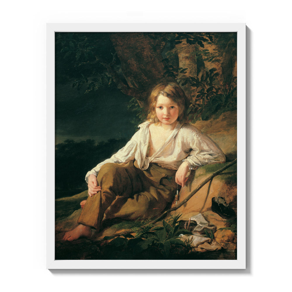 A Fisher Boy by Friedrich von Amerling - Medium / Full Bleed / White Frame