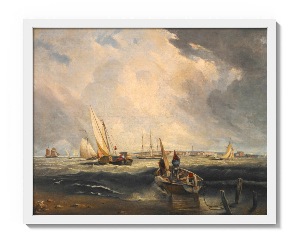 Bligh Sands, Sheerness by Clarkson Stanfield - Medium / Full Bleed / White Frame